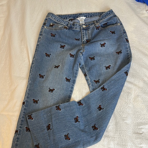 Lilly Pulitzer Denim - Lilly Pulitzer Blue Straight Leg Jeans with Unique‎ Print